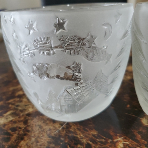 Celebrations Crystal Clear The Night Before Christmas Frosted Votives Set Of 2 - Picture 2 of 6